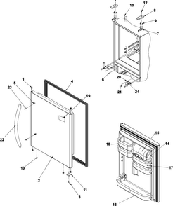 Refrigerator Door Diagram and Parts List for ABR1922FES0  Amana Refrigerator