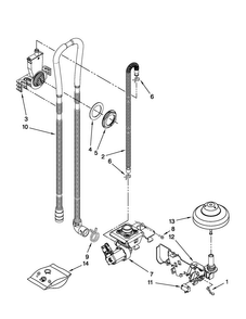 Fill, Drain And Overfill Parts Diagram and Parts List for MDB4630AWS2  Maytag Dishwasher