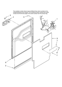 Door And Latch Parts Diagram and Parts List for JDB1255AWB41  Jenn-Air Dishwasher