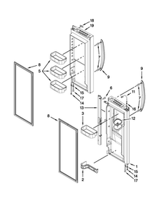Refrigerator Door Parts Diagram and Parts List for JFX2597AEP3  Jenn-Air Refrigerator