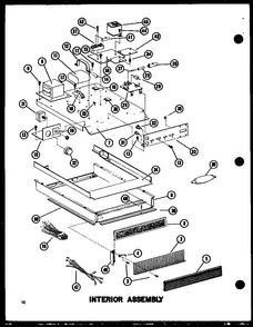 Interior Assembly Diagram and Parts List for RC-14S P72649-1M Amana Microwave