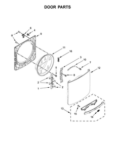 Door Parts Diagram and Parts List for MHW5500FW1  Maytag Washer