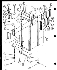 Freezer Door Diagram and Parts List for BHK2-P1100602W  Amana Refrigerator