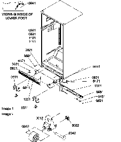 Ladders, Lower Cabinet And Rollers Diagram and Parts List for TA18TW-P1304501WW  Amana Refrigerator