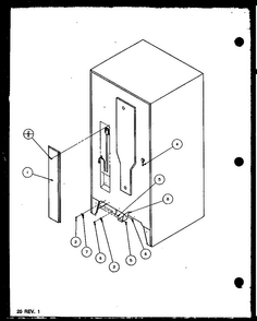 Cabinet Back Diagram and Parts List for BZ22QL-P1153001WL  Amana Refrigerator