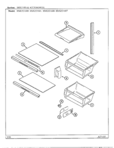 Shelves/accessories Diagram and Parts List for HMG531680  Admiral Refrigerator