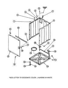 Front Panel/base/cabinet Diagram and Parts List for CW9203W3-PCW9203W3A  Amana Washer