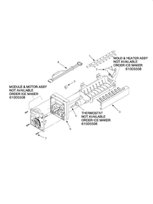 Ice Maker Diagram and Parts List for ARS2661BC-PARS2661BB0  Amana Refrigerator
