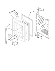Door Parts Diagram and Parts List for JUB248LWRS01  Jenn-Air Wine and Beverage Cooler