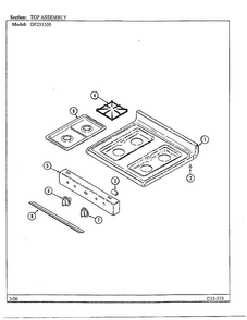 Top Assembly Diagram and Parts List for DF251300  Magic Chef Range
