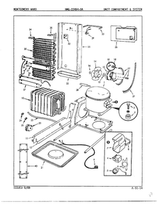 Unit Compartment And System Diagram and Parts List for 22494-OA  Admiral Refrigerator