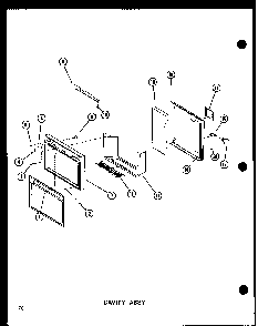 Cavity Assy Diagram and Parts List for SRI519D-P73900-19W  Amana Refrigerator