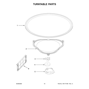 Turntable Parts Diagram and Parts List for YMMMS4230PZ01  Maytag Microwave