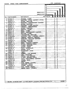 Fresh Food Compartment Page 2 Diagram and Parts List for HMG621657  Admiral Refrigerator