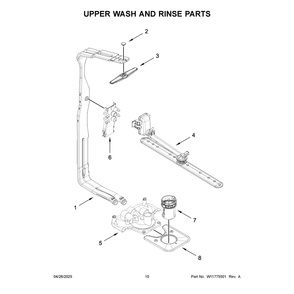 Upper Wash And Rinse Parts Diagram and Parts List for JDTS3924SM0  Jenn-Air Dishwasher