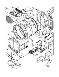 Bulkhead Parts Diagram and Parts List for MGDE201YW2  Maytag Dryer