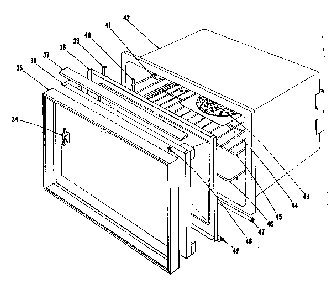 Oven Section Diagram and Parts List for 1019016540  Kenmore Range