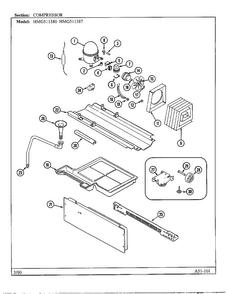 Compressor Diagram and Parts List for HMG511387  Admiral Refrigerator