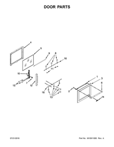Door Parts Diagram and Parts List for JGS1450DP1  Jenn-Air Range