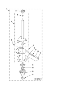 Brake And Drive Tube Parts Diagram and Parts List for ATW4475XQ0  Admiral Washer