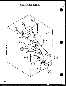Gas Component Diagram and Parts List for RST308UL-P1130723NL  Caloric Range