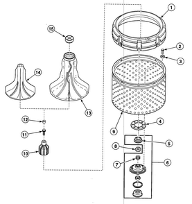 Washtub Assy Diagram and Parts List for SWT021LA  Speed Queen Washer
