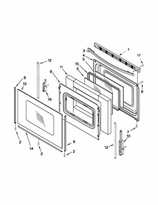 Door Parts Diagram and Parts List for MGR7685AB1  Maytag Range