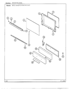 Door/drawer Diagram and Parts List for DF251369  Magic Chef Range
