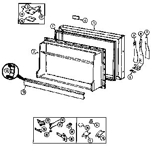 Freezer Door Diagram and Parts List for RB151PFW DG13C Magic Chef Refrigerator