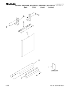 Door And Panel Parts Diagram and Parts List for MDB4709AWS1  Maytag Dishwasher