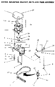 Motor, Belts And Idler Asem Diagram and Parts List for NA3812L33638  Speed Queen Washer
