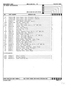 Freezer Door Page 2 Diagram and Parts List for 21304A  Admiral Refrigerator
