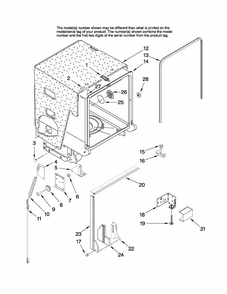 Tub And Frame Parts Diagram and Parts List for MDB5601AWQ2  Maytag Dishwasher