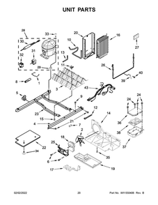 Unit Parts 1 Diagram and Parts List for MSS25C4MGB06  Maytag Refrigerator