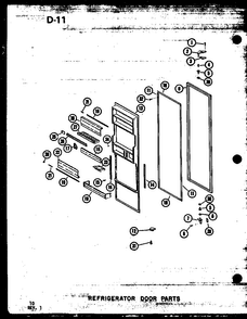 Refrigerator Door Parts Diagram and Parts List for SRI19E-1-C-P74870-16WC  Amana Refrigerator