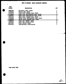 Black Accessory Assembly Diagram and Parts List for BHK2-P1100602W  Amana Refrigerator