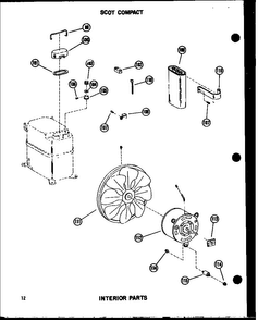 Interior Parts Diagram and Parts List for 113W-3W P54975-64R Amana Air Conditioner