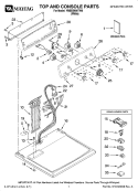 TOP AND CONSOLE PARTS Diagram and Parts List for YMED5800TW0  Maytag Dryer