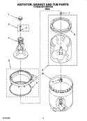 AGITATOR, BASKET AND TUB PARTS Diagram and Parts List for MAT15MNAGW0  Maytag Washer