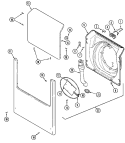 DOOR & FRONT PANEL Diagram and Parts List for MAH14PDAAL  Maytag Washer