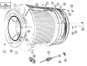 BASKET & OUTER SHELL ASSEMBLY Diagram and Parts List for MFR35PNBVS  Maytag Washer