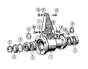 BEARINGS & TRUNNION ASSY. (SERIES 10) Diagram and Parts List for MFR25MCATS  Maytag Washer