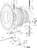 BASKET & OUTER SHELL ASSEMBLY Diagram and Parts List for MFR80PNCTS  Maytag Washer