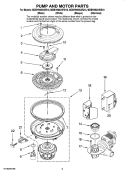 PUMP AND MOTOR PARTS Diagram and Parts List for MDBH980AWB10  Maytag Dishwasher