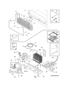 Cooling System Diagram and Parts List for CFD28WIQB1  Crosley Refrigerator