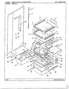 Shelves And Accessories Diagram and Parts List for 24712  Maytag Refrigerator