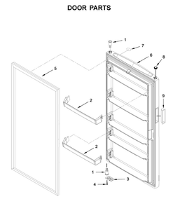 Door Parts Diagram and Parts List for AZF33X18DW04  Amana Freezer