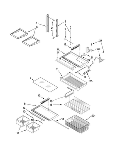 Shelf Parts Diagram and Parts List for AB2225PEKW4  Amana Refrigerator