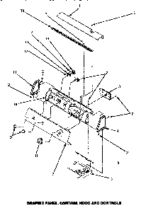 Graphic Panel, Control Hood & Controls Diagram and Parts List for CE4307W P1163513WW Amana Dryer