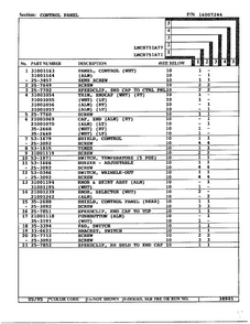 Contorl Panel Diagram and Parts List for 8751A71  Norge Dryer